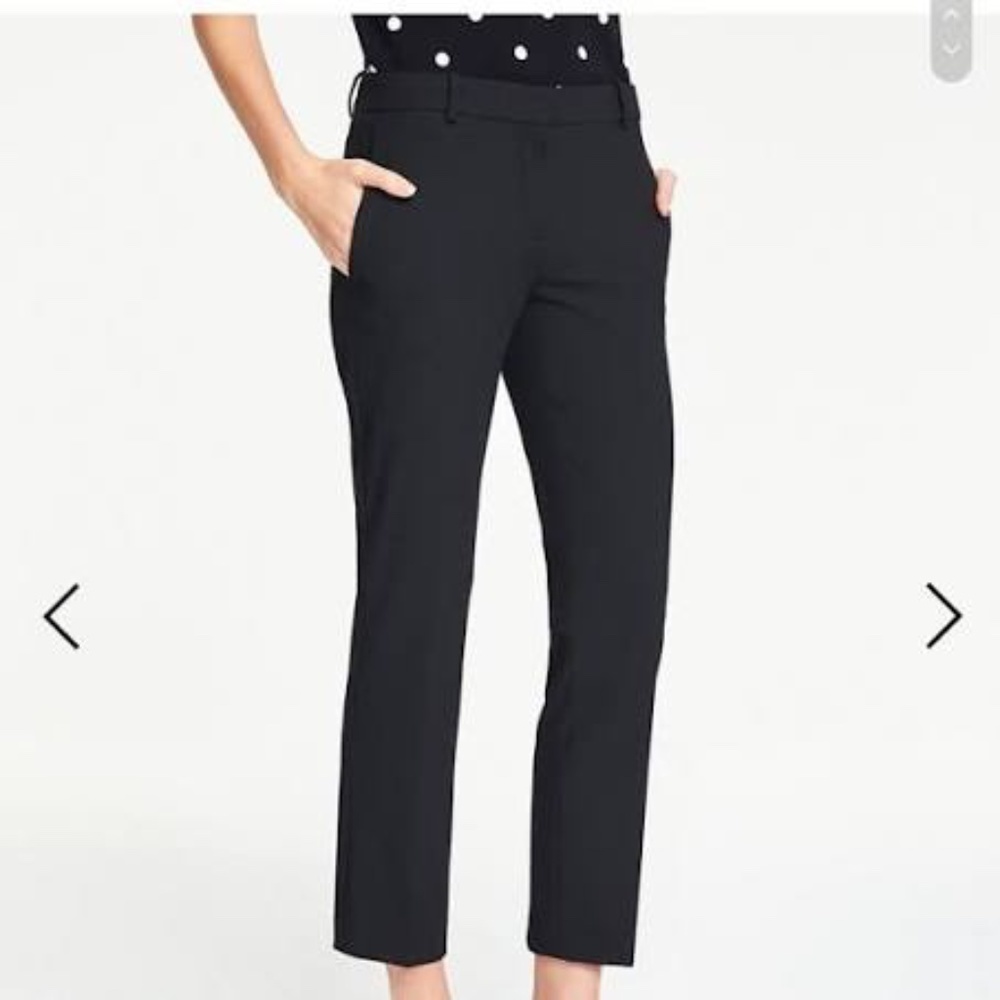 Ann Taylor Black stretch cotton ankle pants